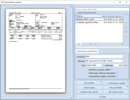 Dokumentum Csatolás