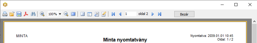 Nyomtatási Előkép