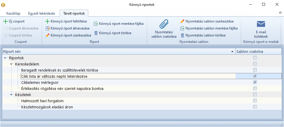 Könnyű Riportok Tárolt